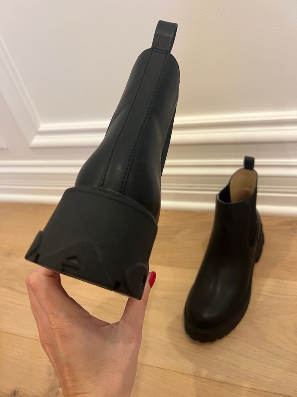 Womens Black Coach Chelsea Platform Boots - Picture 3 of 17